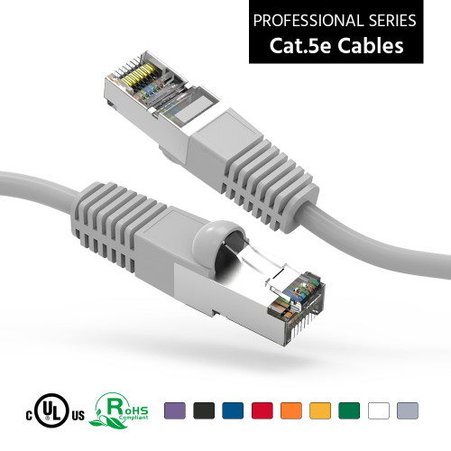 6 Inch CAT 5e Shielded ( STP) Ethernet Network Booted Cable -  Gray - Ships from Vendor