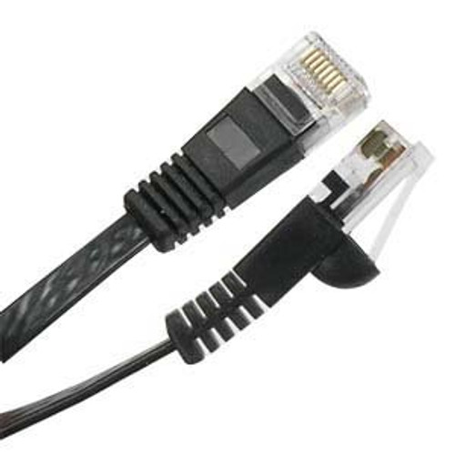 25 Foot Cat 6 Flat Ethernet Network Cable - Black