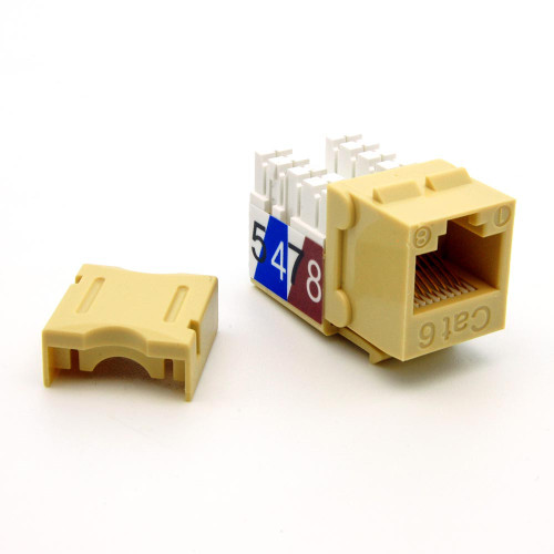 Cat6 Tool Type RJ45 Keystone Jack - Ivory