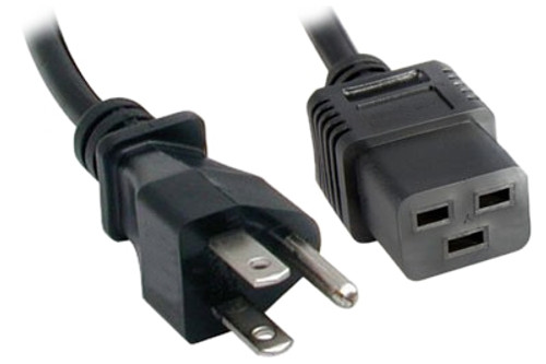 10 Foot NEMA 5-15P to IEC-320 C19 14awg, 15 amp, 125 Volt Power Cord