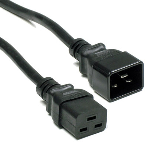 10 Foot C19-C20 Server Power Cord, 14awg, 15 Amp, 250 volt