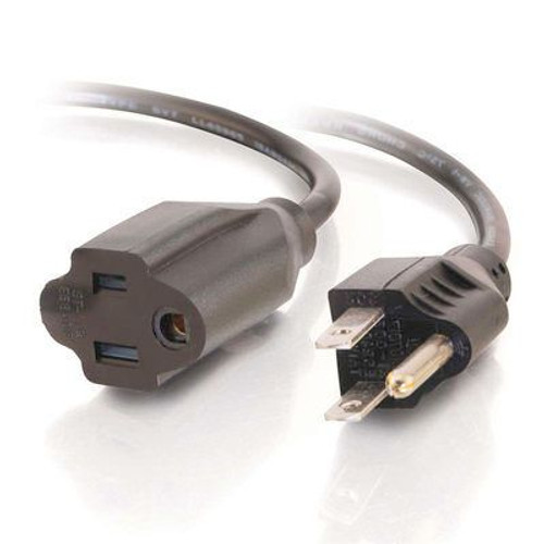 2 Foot 16AWG UL Outlet Saver Power Extension Cable, NEMA 5-15R to NEMA 5-15P