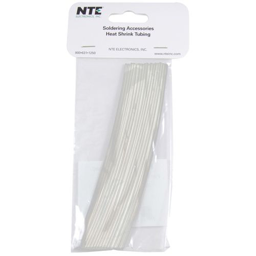 NTE Heat Shrink 1/8" Clear 2:1 6" Long, 30 Pieces  - Clear