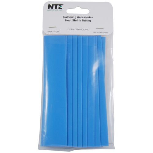 NTE Heat Shrink 3/4" Blue 2:1 6" Long, 10 Pieces  - Blue