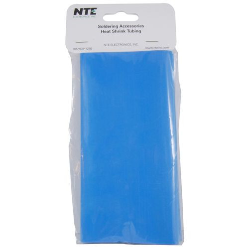 NTE Heat Shrink 2" Blue 2:1 6" Long, 3 Pieces  - Blue