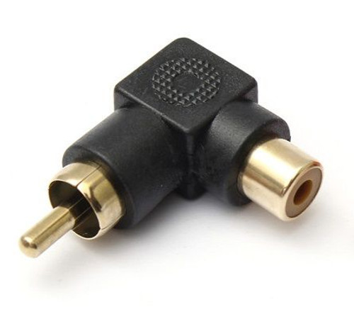 RCA Plug to RCA Jack Adaptor - Gold Plated (Right Angle)