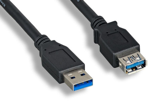 6 Foot Black USB 3.0 Type A Male to Female Extension Cable 