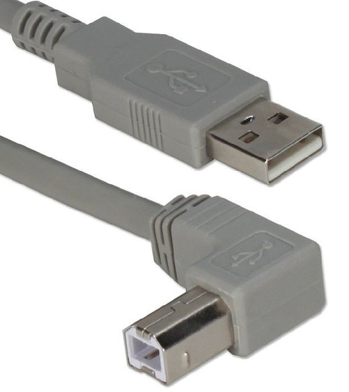 6ft USB 2.0 Type A Male to Right Angle Type B Male Cable - Ivory