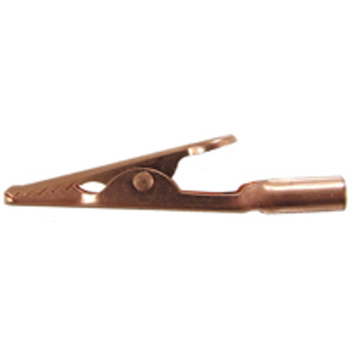 Alligator Clip - 10amp, solid copper w/barrel, 2pk