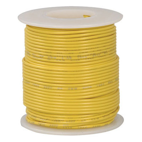 Yellow 100 Foot 28 AWG stranded hook-up wire