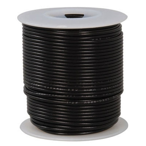 Black 100 Foot 22 AWG stranded hook-up wire