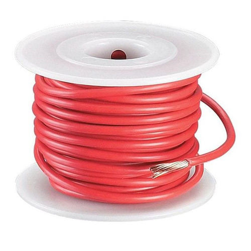 Red 25 Foot 10 AWG stranded hook-up wire