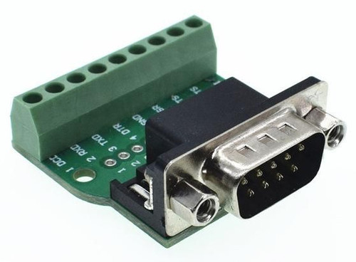 9 Pin D-Sub Male to Terminal Connector - 1 Row