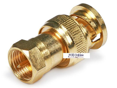 BNC Male to F Male Adapter - Gold Plated 