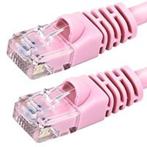 2 Foot Molded-Booted Cat5e Network Patch Cable - Pink