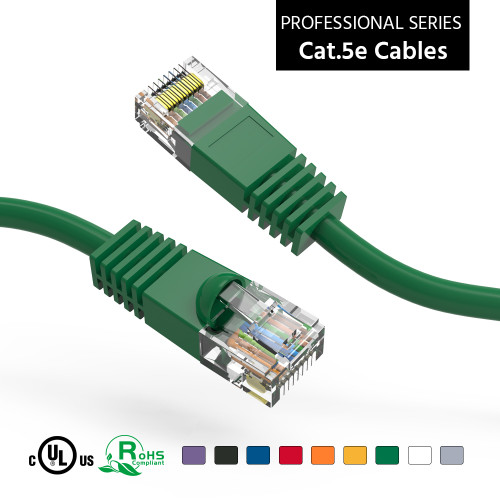 8 Foot Molded-Booted Cat5e Network Patch Cable - Green