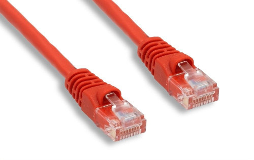 100 Foot Crossover Cat5e Network Cable with Boots - Red