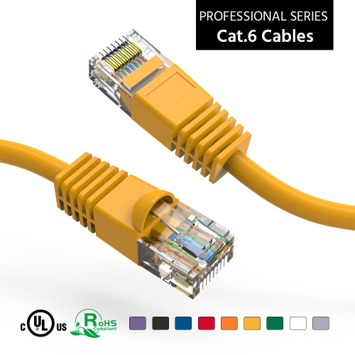 15 Foot 10Gbps Molded Cat 6 Ethernet Network Patch Cable - Yellow