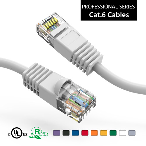18 Inch 10Gbps Molded Cat 6 Ethernet Network Patch Cable - White