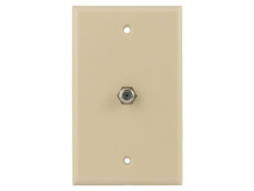 Coax F-Connector Wall Plate - Ivory