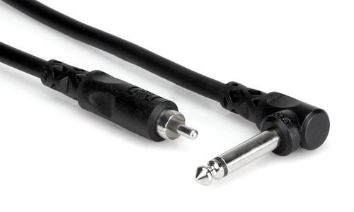 HOSA CPR-103R 3 Foot Unbalanced Interconnect, Right-angle 1/4 in TS to RCA