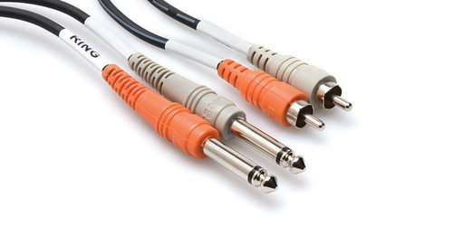 HOSA CPR-206 Stereo Interconnect, Dual 1/4 in TS to Dual RCA, 6 Meter