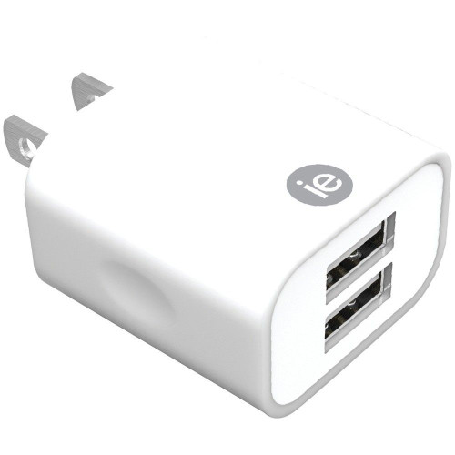 iEssentials IEN-AC22A-WT 2.4-Amp Dual USB Wall Charger - White
