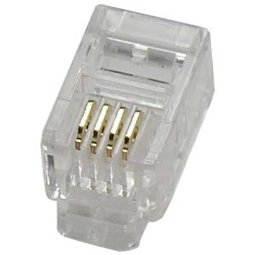 RJ22 (Handset) 4P4C (4 Position, 4 Conductor) Plug for Flat Stranded Wire - 10 Pack