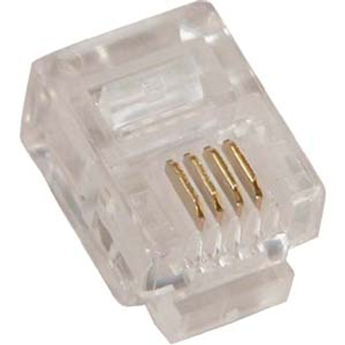 RJ11 6P4C ( 6 Position, 4 Conductor ) Plug for Stranded Flat Wire - 10 Pack