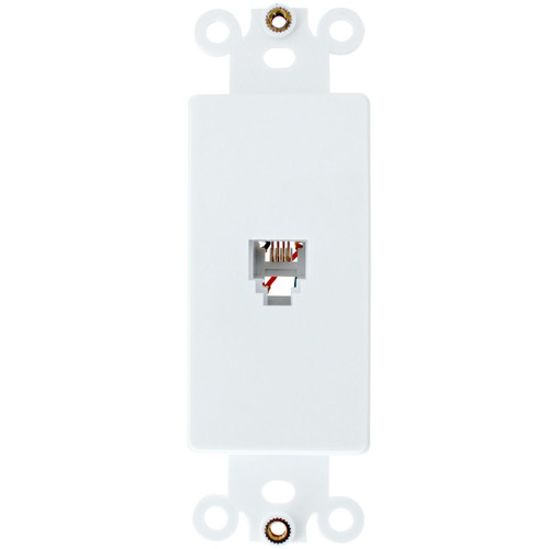 Single Port 6P4C Phone Jack Decora Wall Plate - White