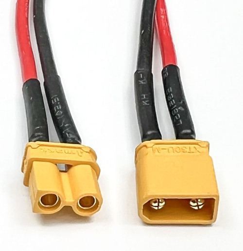 XT30 Male/Female Connector cable on 18awg flexible tinned wire, 15cm length