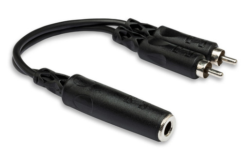 HOSA YPR-131 1/4" TS Mono Female to Dual RCA Male Adapter Cable