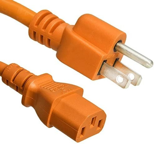 1 Foot 18AWG C13 to 5-15P 10A/125V Orange Power Cord