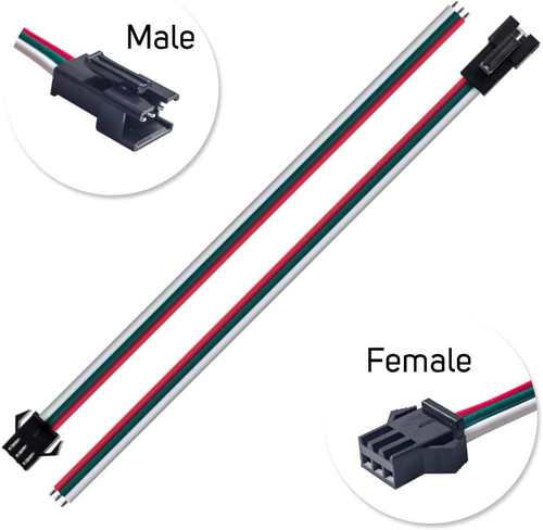 1 Set JST-SM Male/Female 3 Pin with 5" 24awg wires