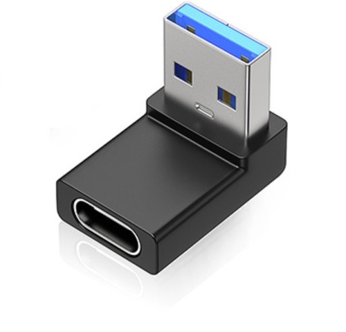 90 Degree USB 3.0 Type A Male to Type C Female Adapter