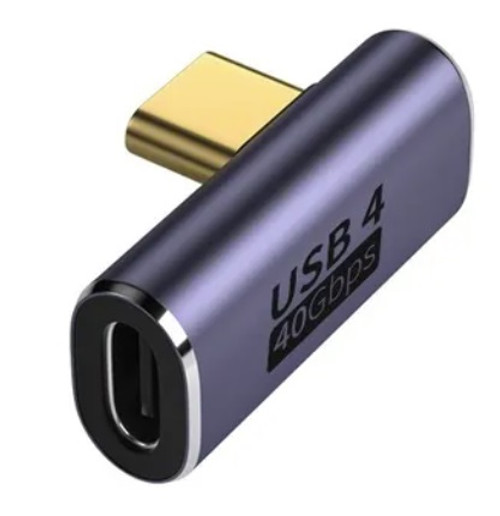 USB 4.0 Type C Angled Adapter (Flat)