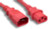 3 Foot 18 AWG Power Cable, IEC320 C13 to C14, 250V - Red