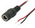 1 Foot 22AWG DC Female Jack to Open Wire Adapter Cable, ID 2.1mm OD 5.5mm