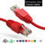 2 Foot Cat 6A UTP 10 Gigabit Ethernet Network Booted Cable - Red - Ships from California