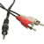 6 Inch Adapter Cable, 3.5mm (1/8") Male Plug to 2 RCA Male Plugs