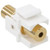 3.5mm 4 Conductor TRRS Stereo Gold Plated Flush Type Keystone Jack - White