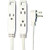 8 Foot, 3 Outlet, 16awg Grounded Household Flat Plug Extension Cord (White)