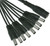 DC Y Cable, 1 In, 8 Out - 15 Inch