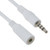 6 Inch White 3.5mm 4 Conductor Stereo Headset Mic & Audio Extension Cable