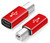 USB 2.0 Type B Male to Type C Female Adapter - Red