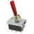 Switch Toggle Dpdt 10A 125vac On-off-on Solder Terminals Red Flat Plastic Lever