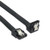 6 Inch Right Angle to Straight Black SATA Data Cable with clips