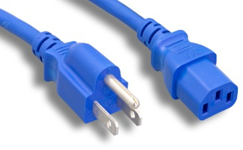 3 Foot 18AWG C13 to 5-15P 10A/125V Blue Power Cord