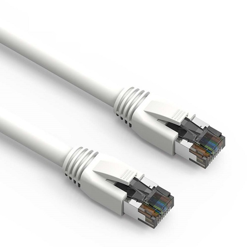 15 Foot Cat.8 S/FTP Ethernet Network Cable 2GHz 40G - White - Ships from California