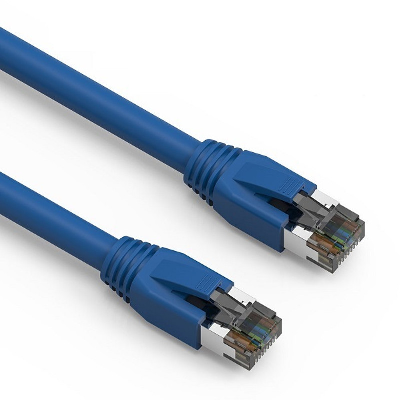 50 Foot Cat.8 S/FTP Ethernet Network Cable 2GHz 40G - Blue - Ships from California